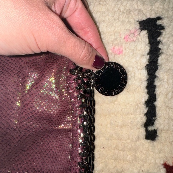 Stella McCartney Snake Skin Texture Crossbody Bag - Purple Metallic - Vintage - Picture 5 of 7